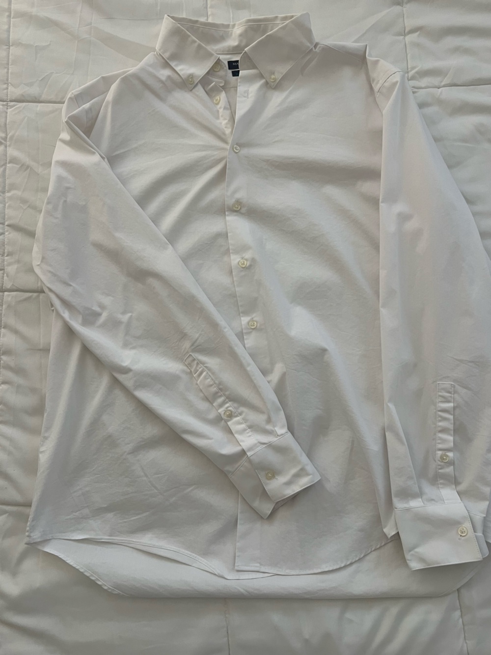Madison White Men's Dress Shirt - Button Cuff
